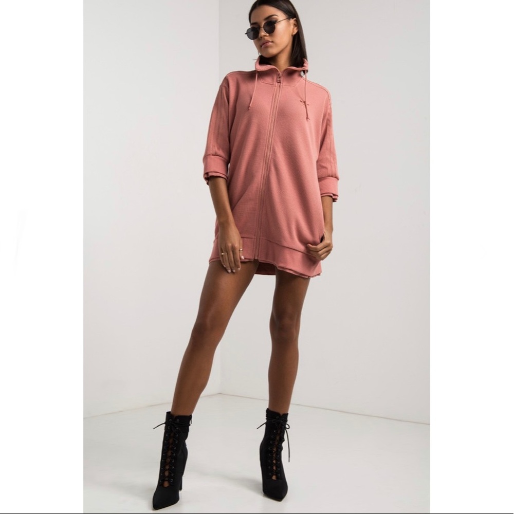 ADIDAS WOMEN'S LONGLINE TRACK TOP Pink Small